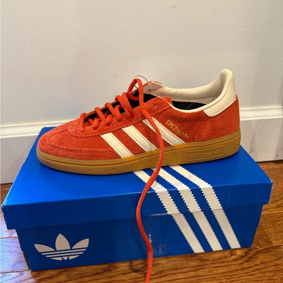 adidas Shoes - adidas orange suede Spezial with cream stripes women’s size 7